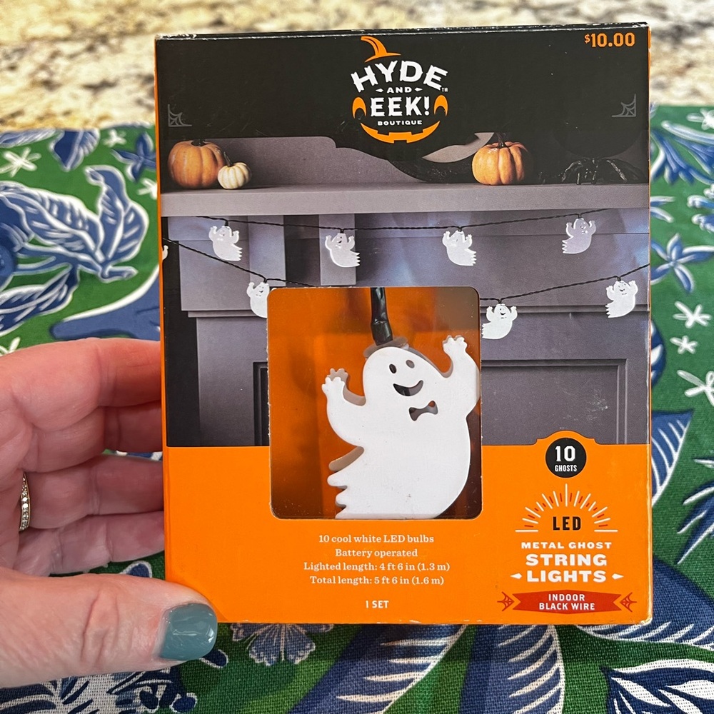 NEW 10ct LED Ghost Halloween Metal String Lights - Hyde & EEK! Boutique™